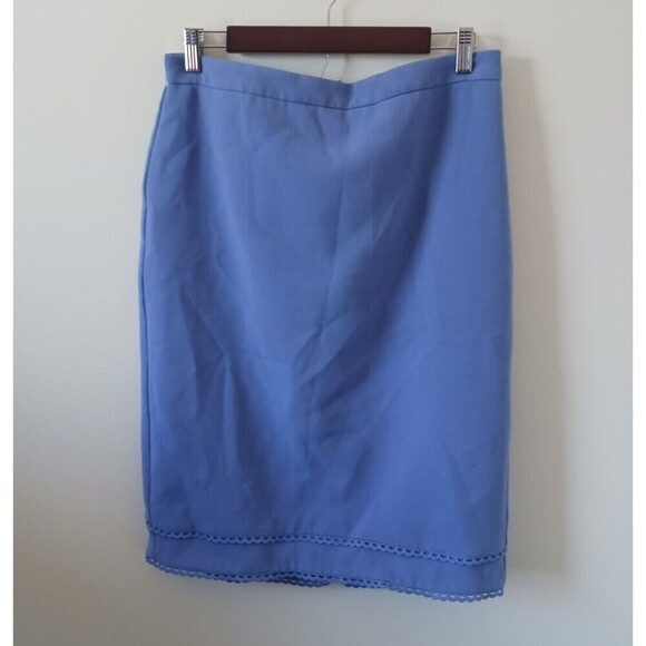 Ann Taylor Career Pencil Skirt Knee Length Lace Slit Back Lavender Size 8 - Picture 1 of 4
